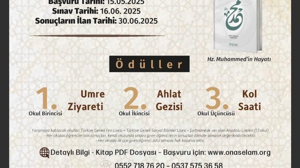ULUSAL SİYER'İ NEBİ YARIŞMASI